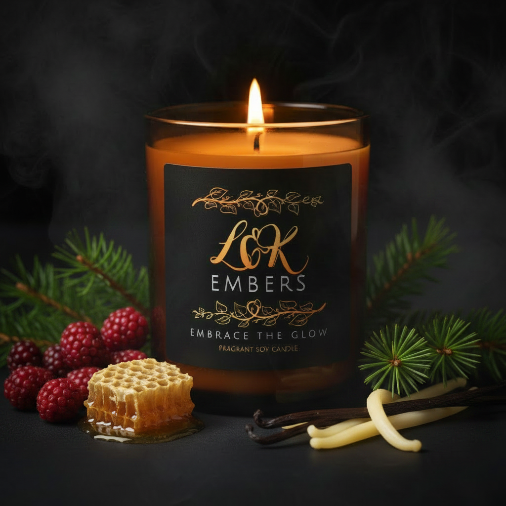 Nordic Pine soy candle by L&K Embers