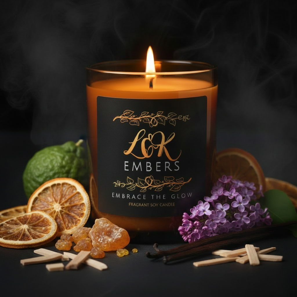 Sensual Amber soy candle by L&K Embers