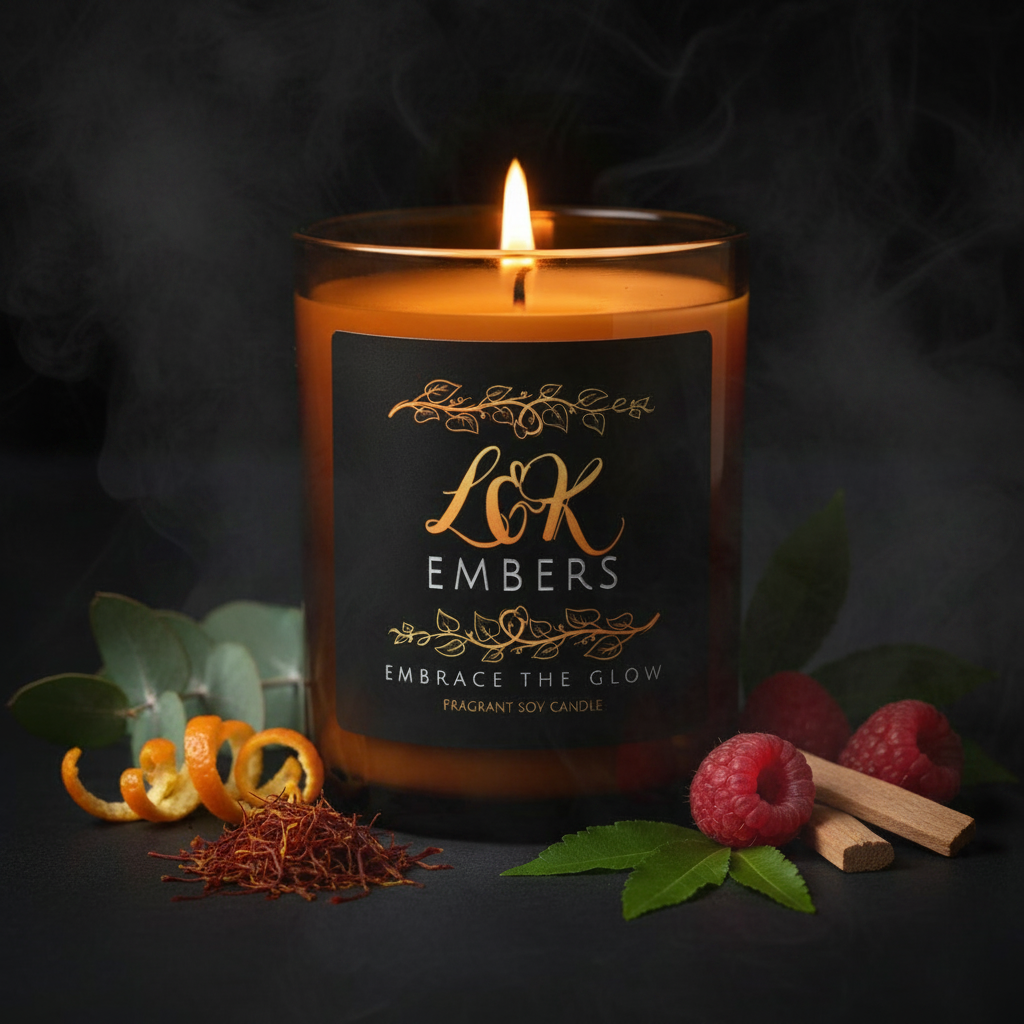 Exotic Woods soy candle by L&K Embers