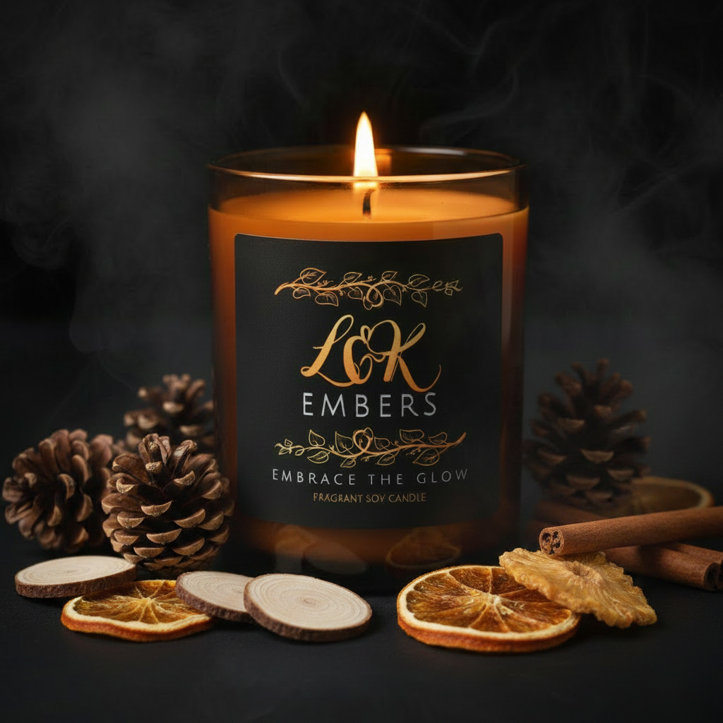 Cedar Forest soy candle by L&K Embers