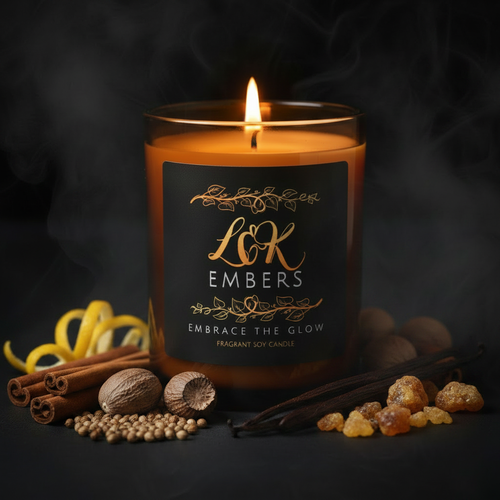Autumn Harvest soy candle by L&K Embers